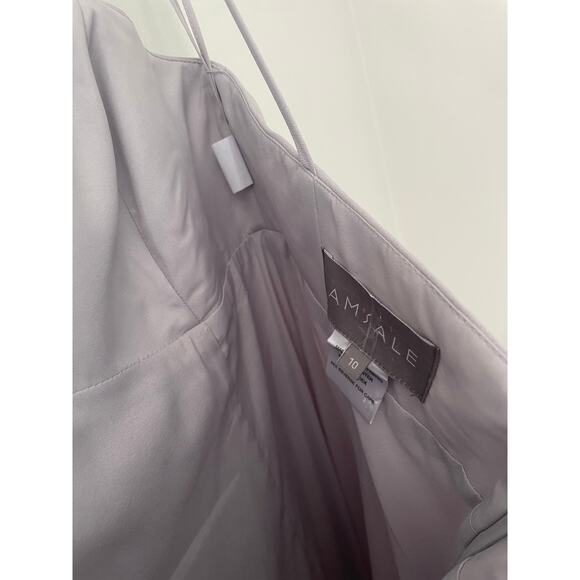 NWT Amsale Angie Bridesmaid Dress Size 10 Gray Dove Crepe Maxi Formal Wedding - Picture 10 of 10